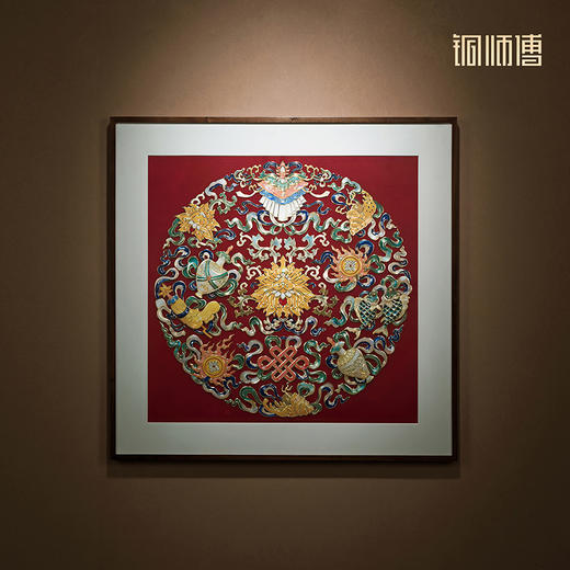 铜师傅 手工錾刻 铜雕画《吉祥八宝》玄关沙发背景墙中式装饰挂画 商品图1