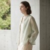 PALUOPO/PL新中式桑蚕丝圆领纯色宽松衬衫遮阳真丝外套ES23872Z-A帕罗 商品缩略图5