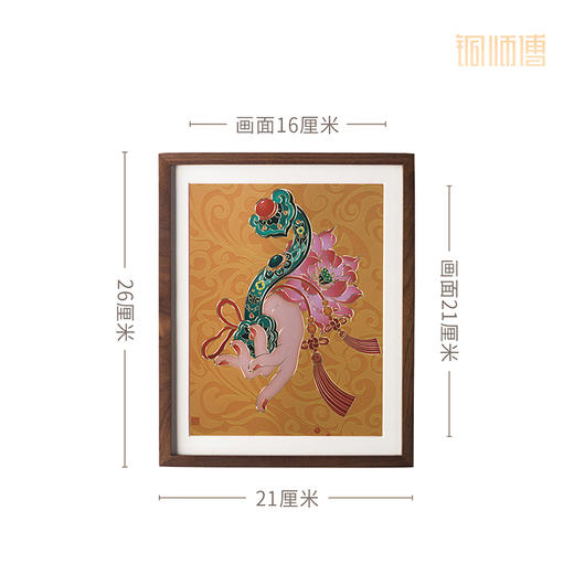 铜师傅 手工錾刻 铜雕画《福禄大吉（桌面）系列 》书房办公室装饰画 商品图7