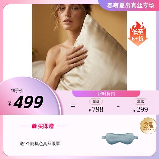 一对装|SANGLUO桑罗玻尿酸枕套枕巾桑蚕丝绸枕套（买一对送随机眼罩1只）02024401 商品图0