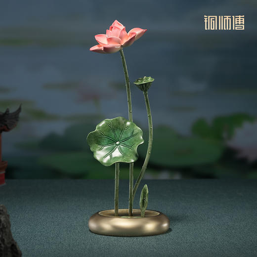 铜师傅《春兰 夏荷 秋桂 冬梅》客厅桌面铜摆件 家居装饰工艺品 商品图2