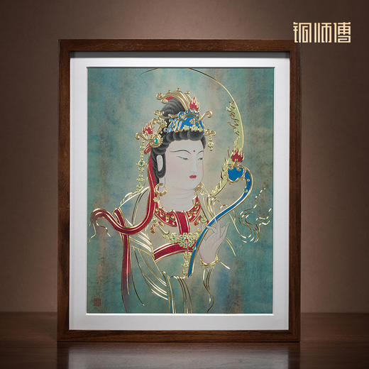 铜师傅 手工錾刻 铜雕画 《如意观音（桌面）》 商品图1