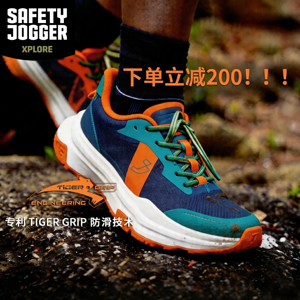 【独家首发特惠！】比利时Safety Jogger 鲲鹏 全地形防滑越野跑步鞋高弹防泼水透气跑鞋男女同款（tbzg）