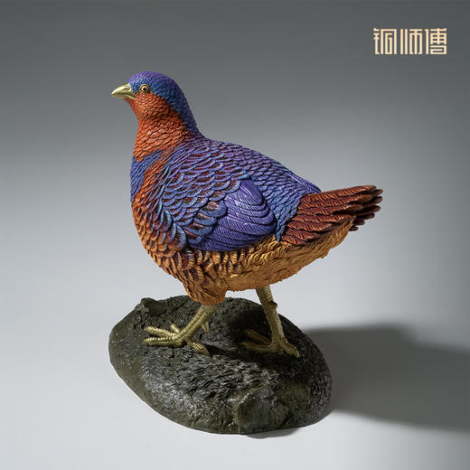 铜师傅 铜摆件《铜师傅百鸟集》之竹鸡 铜工艺品 家居饰品摆件 商品图1