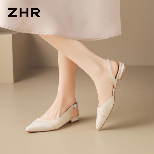 ZHR则则裸色包头凉拖鞋2026新款法式尖头浅口单鞋气质一脚蹬女鞋 商品图7