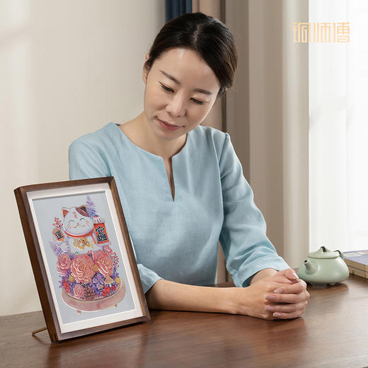 铜师傅 手工錾刻 铜雕画 《招财猫（桌面）》 商品图5