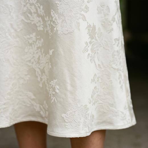 PALUOPO/PL重磅28姆米提花松紧高腰A字显瘦高级感百搭真丝半身裙ES250937B帕罗 商品图4