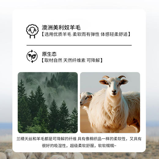 【利蜂/梅因斯 兰精天丝羊毛短袖肌底T】配色简约不杂乱 单穿 叠穿 轻松穿出时尚感 商品图2