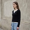 PALUOPO/PL假两件设计春秋圆领拼色修身羊毛衫通勤百搭针织衫ES2F0319Y 商品缩略图2
