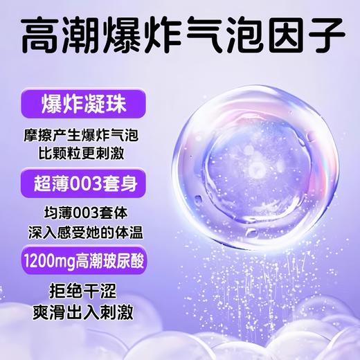 【摩擦气泡感 超越颗粒】大象 泡泡果冻避孕套 微囊凝珠玻尿酸1200mg润滑003超薄 3只/10只 商品图2