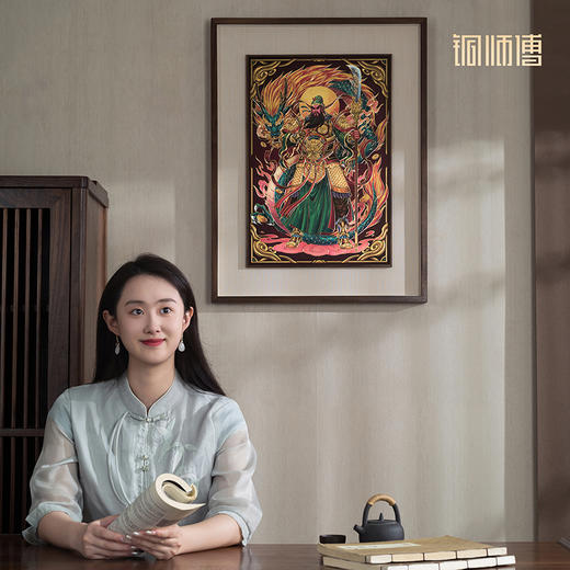 铜师傅 手工錾刻 铜雕画《关羽》客厅玄关沙发背景墙装饰挂画 商品图6