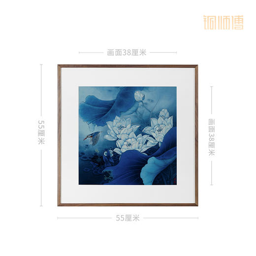 铜师傅 手工錾刻 铜雕画《白荷蓝翠》 商品图6