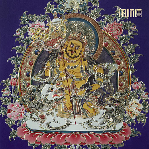 铜师傅 手工錾刻 铜雕画《财宝天王（桌面）》客厅桌面装饰画 商品图3