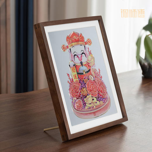 铜师傅 手工錾刻 铜雕画 《财神到（桌面）》 商品图1