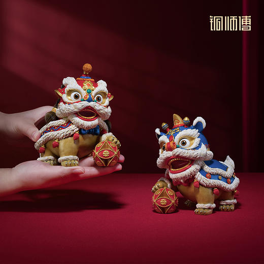 铜师傅《狮舞吉祥》客厅桌面铜狮子摆件 家居装饰工艺品 乔迁礼物 商品图4