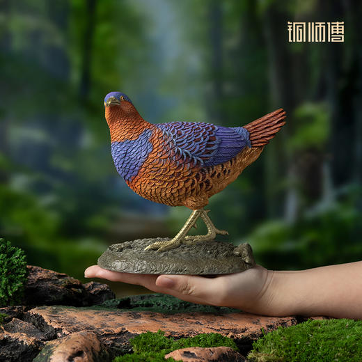 铜师傅 铜摆件《铜师傅百鸟集》之竹鸡 铜工艺品 家居饰品摆件 商品图4