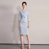 IWY/水蓝色新款女春夏七分袖气质西装裙子高知感高级感套装6CS37 商品缩略图1