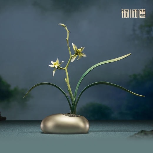 铜师傅《春兰 夏荷 秋桂 冬梅》客厅桌面铜摆件 家居装饰工艺品 商品图1