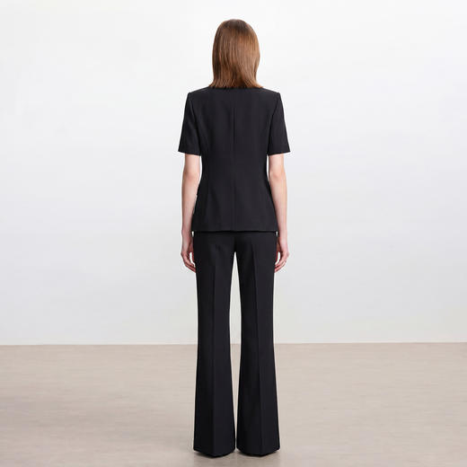 IWY/黑色职场总裁女夏短袖高级感商务气质优雅西装套裤套装C6038+P6039 商品图4
