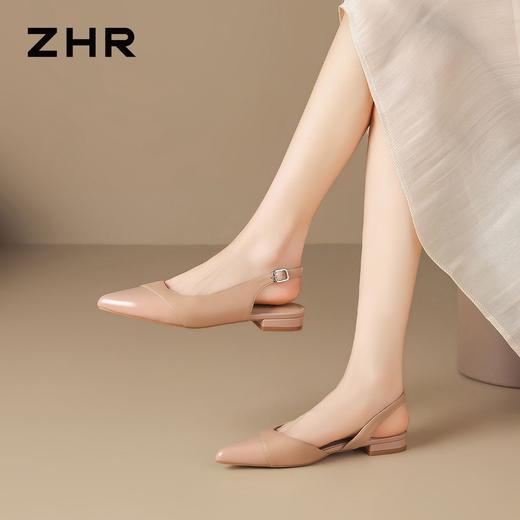 ZHR则则裸色包头凉拖鞋2026新款法式尖头浅口单鞋气质一脚蹬女鞋 商品图6