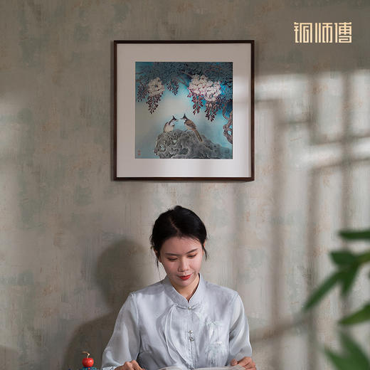 铜师傅 手工錾刻 铜雕画《空幽浪漫》客厅玄关沙发背景墙装饰画 商品图5