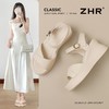 ZHR则则头层牛皮增高厚底一字凉鞋2026夏季新款坡跟高跟女鞋 商品缩略图1