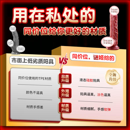 【新品特价！液态硅胶 非劣质TPE】谜姬 赫修斯液态硅胶仿真阳具 商品图4