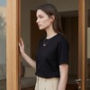 PALUOPO/PL高性价比含桑蚕丝圆领纯色亲肤休闲百搭短袖女式T恤ES23756Z-A帕罗 商品缩略图8