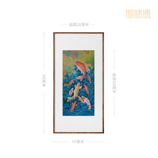 铜师傅 手工錾刻 铜雕画《九鱼聚财之二》装饰画 商品图6