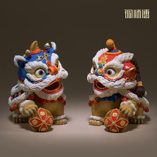 铜师傅《狮舞吉祥》客厅桌面铜狮子摆件 家居装饰工艺品 乔迁礼物 商品图2