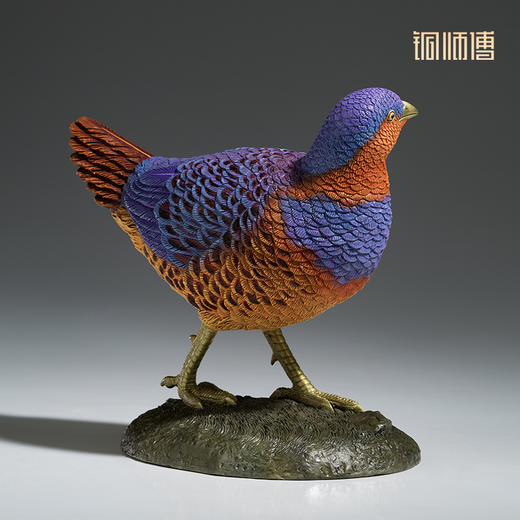 铜师傅 铜摆件《铜师傅百鸟集》之竹鸡 铜工艺品 家居饰品摆件 商品图2