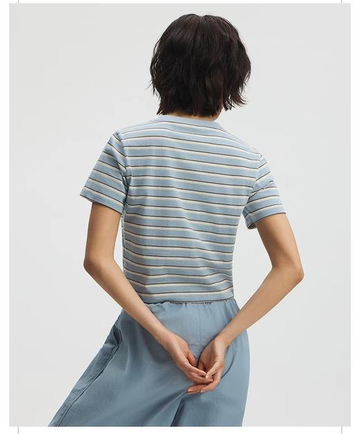 【夏上新】泰富6楼Lee条纹女短款短袖T恤83425，吊牌价299元 商品图2