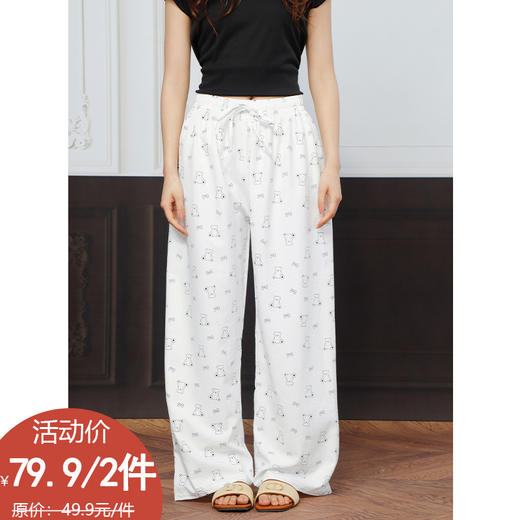 简约日常百搭AB色印花裤-纪念日百货门店同款171348888 商品图0