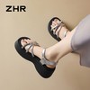 ZHR【增高6cm】厚底闪耀水钻凉鞋银色2026夏季新款小个子松糕鞋女 商品缩略图7