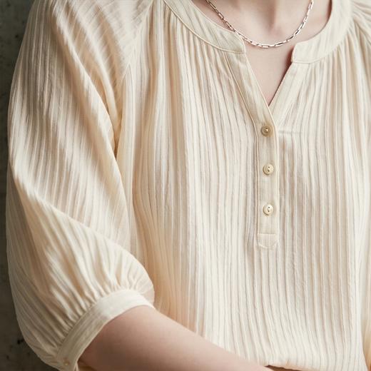 PALUOPO/PL桑蚕丝小V领减龄时尚百搭宽松显瘦真丝T恤ES250868Z帕罗 商品图3