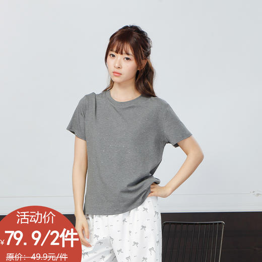 女款基础百搭烫钻短T-纪念日百货门店同款171294040 商品图0
