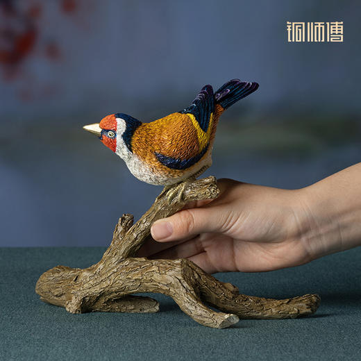 铜师傅 铜摆件《铜师傅百鸟集》之红额金翅雀 商品图4
