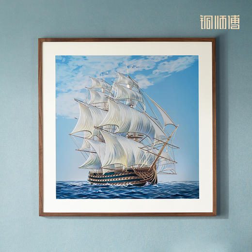 铜师傅 手工錾刻 铜雕画《乘风破浪》装饰画 商品图2