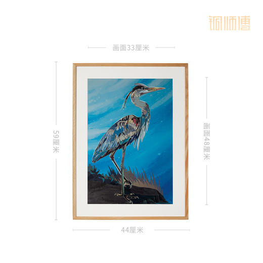 铜师傅 手工錾刻 铜雕画《蓝鹭之一》 商品图6