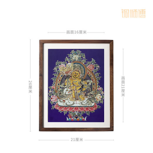 铜师傅 手工錾刻 铜雕画《财宝天王（桌面）》客厅桌面装饰画 商品图5