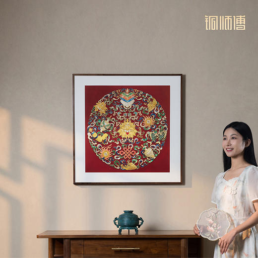 铜师傅 手工錾刻 铜雕画《吉祥八宝》玄关沙发背景墙中式装饰挂画 商品图5