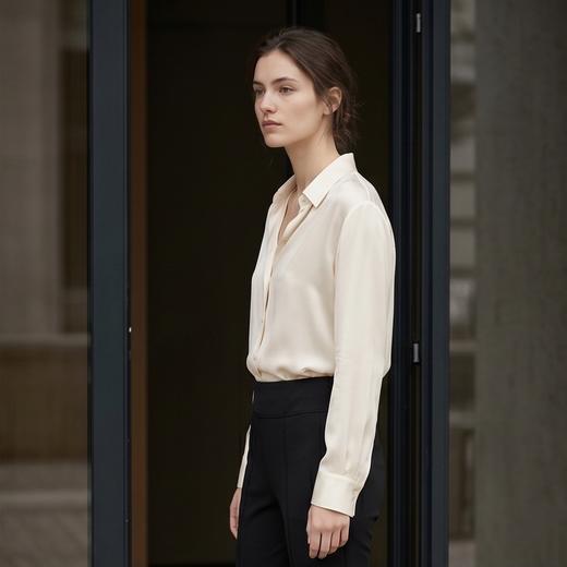 PALUOPO/PL含桑蚕丝提臀修身瑜伽裤外穿百搭时尚优雅微喇裤ES250391Z 商品图2