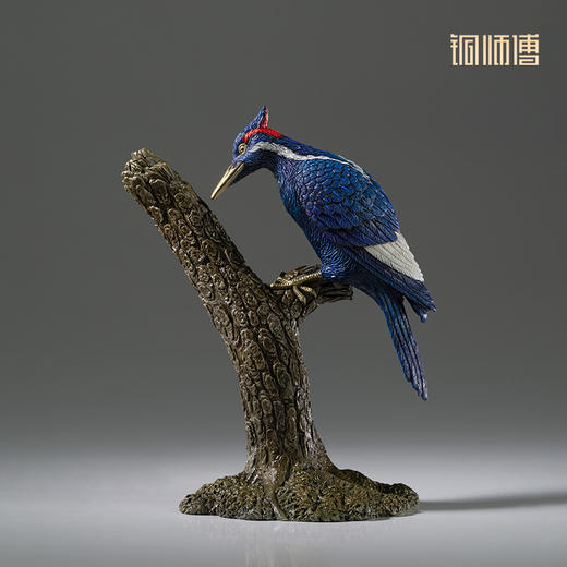 铜师傅 铜摆件《铜师傅百鸟集》之象牙啄木鸟 铜工艺品 家居饰品摆件 商品图2