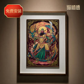 铜师傅 手工錾刻 铜雕画《关羽》客厅玄关沙发背景墙装饰挂画