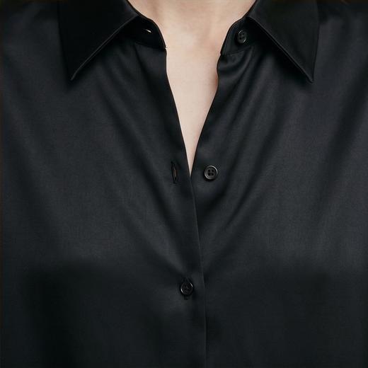 桑罗SANGLUO纯色真丝衬衫女通勤职业简约百搭长袖上衣高级光泽感03A22410 商品图3