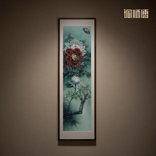 铜师傅 手工錾刻 铜雕画《富贵蝶来四条屏》客厅沙发背景墙装饰画 商品图3