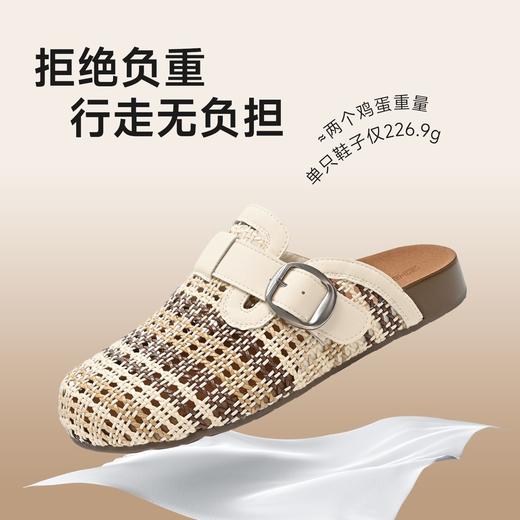 ZHR混色编织镂空透气勃肯拖鞋2026夏季新款一脚蹬拖鞋勃肯鞋女鞋 商品图4