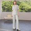 IWY/羽灰色新款女夏西装套裤灰绿色职场面试休闲通勤长裤穿搭短袖26CP973 商品缩略图0