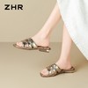 ZHR则则时尚编织显瘦粗跟拖鞋女2026夏季轻便舒适百搭显高凉拖鞋 商品缩略图8