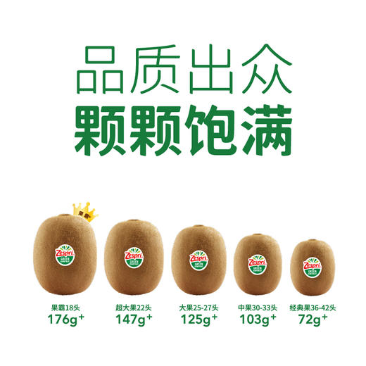 佳沛新西兰绿奇异果礼盒装12粒 (25-27粒 单果克重124-146g) 商品图3